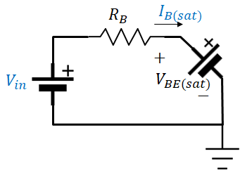 Figura 8. Circuito de la base en saturación